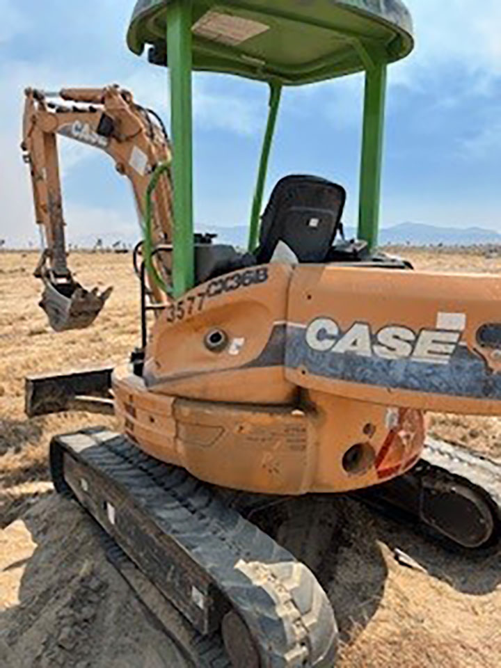 A stolen generator, a stolen flatbed trailer, and a tractor, which had been taken from an Arizona Pipeline job site in Victorville on the same day.