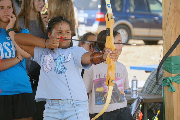 Young Archers get serious when it comes time to line up the sights.