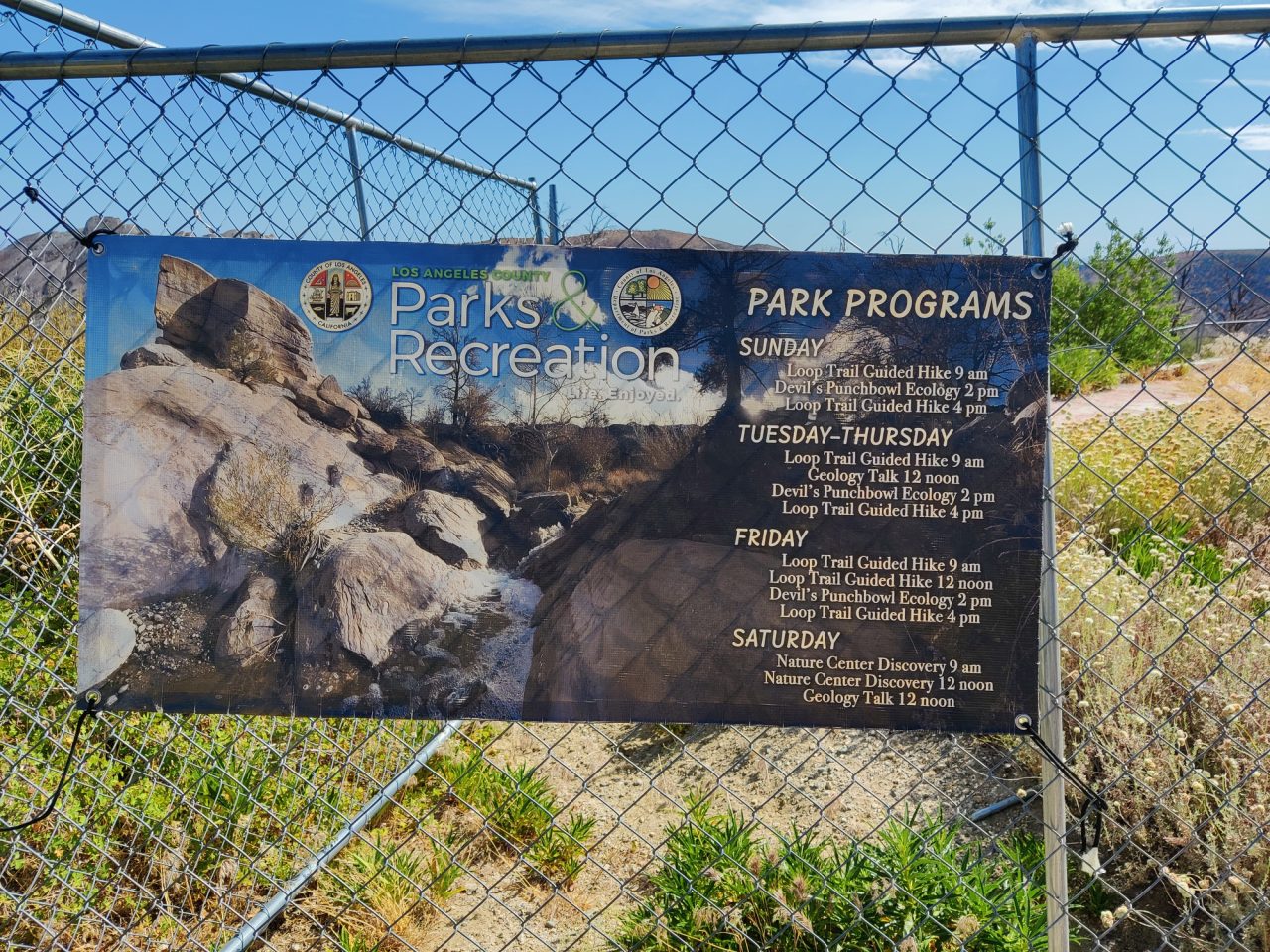 A Weekly Schedule Guided Hikes and Talks Available.