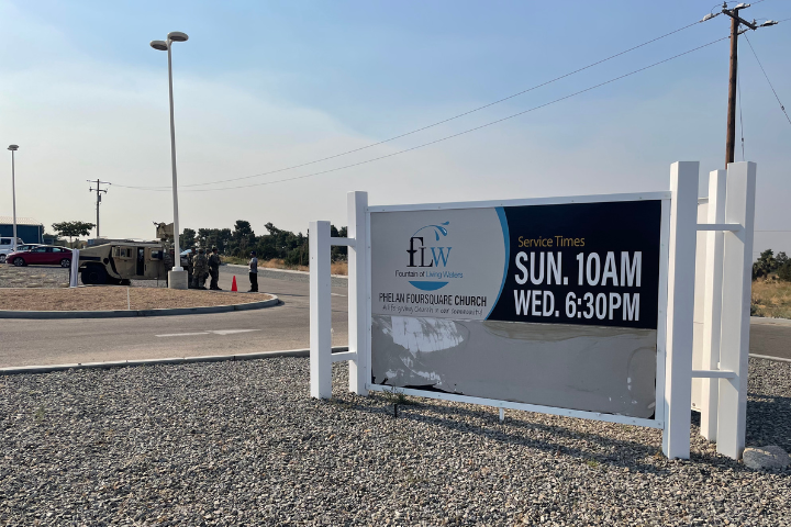 Phelan Foursquare Church is a Red Cross evacuation site located at 10120 Johnson Rd in Phelan.
