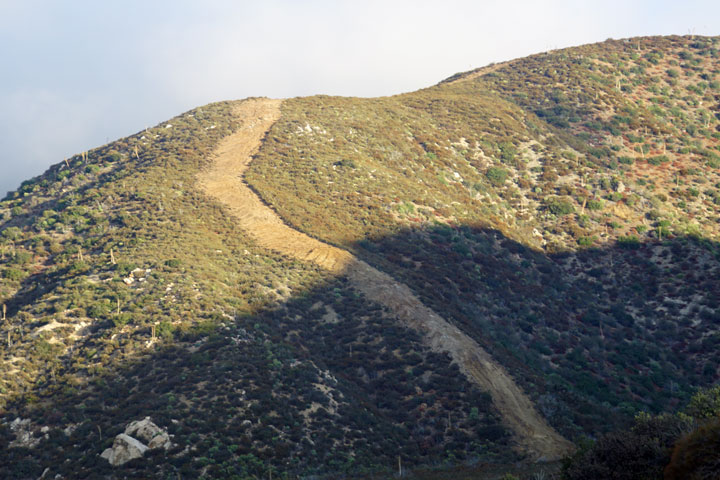 Dozer lines in Lone Pine Canyon