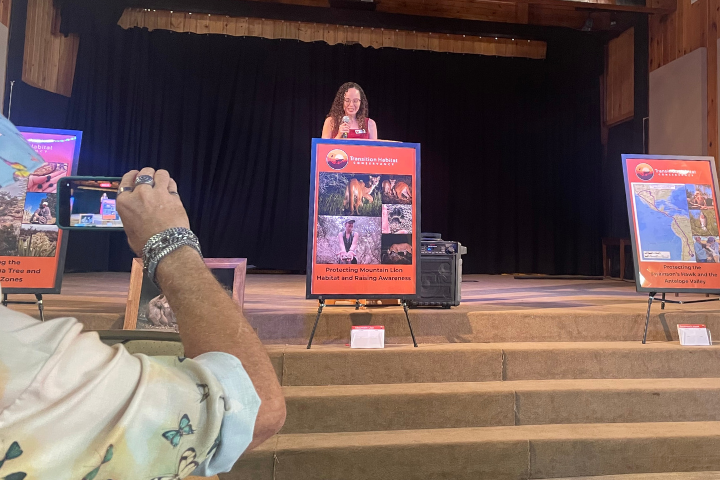 The new Director of Conservation, Sarah Berryman, presented an update about their work with the mountain lion and Western Joshua Trees.