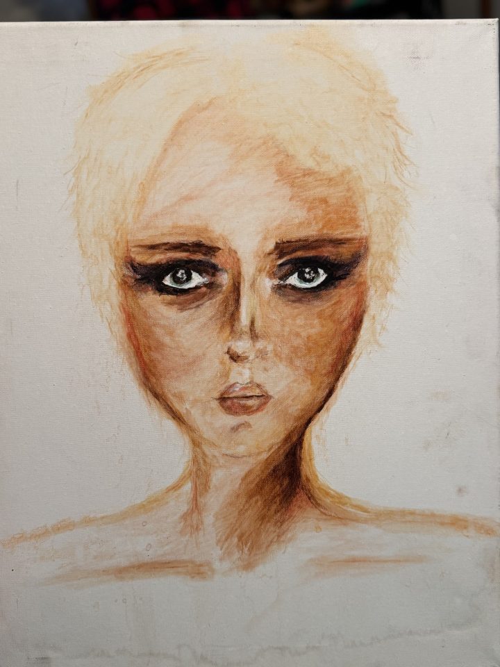 Chelsea enjoys acrylic pouring but also loves pencil portraits and sketching. (Photo by Chelsea)