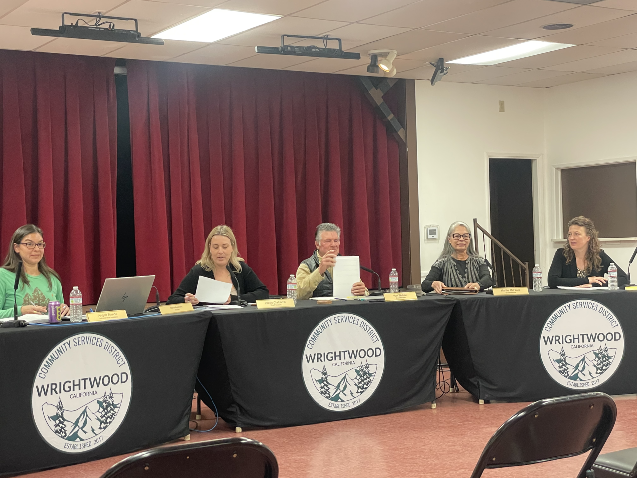 The WCSD board, including the newest member Erin DeGroot (far right).