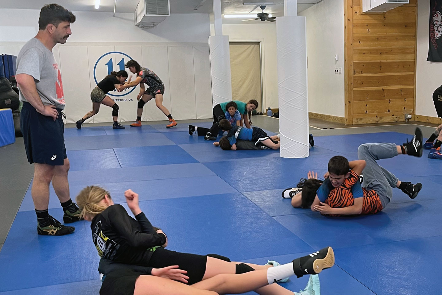 Guest coach Arsen Aleksanyan, a former member of the Greco-Roman world team and current head coach at the Poway Olympic Regional Training Center, led much of Friday's instruction.