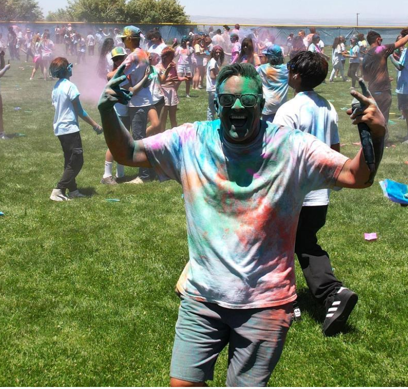 Extraordinary Educator, Curt Chase, Getting In On The Color Wars Fun!