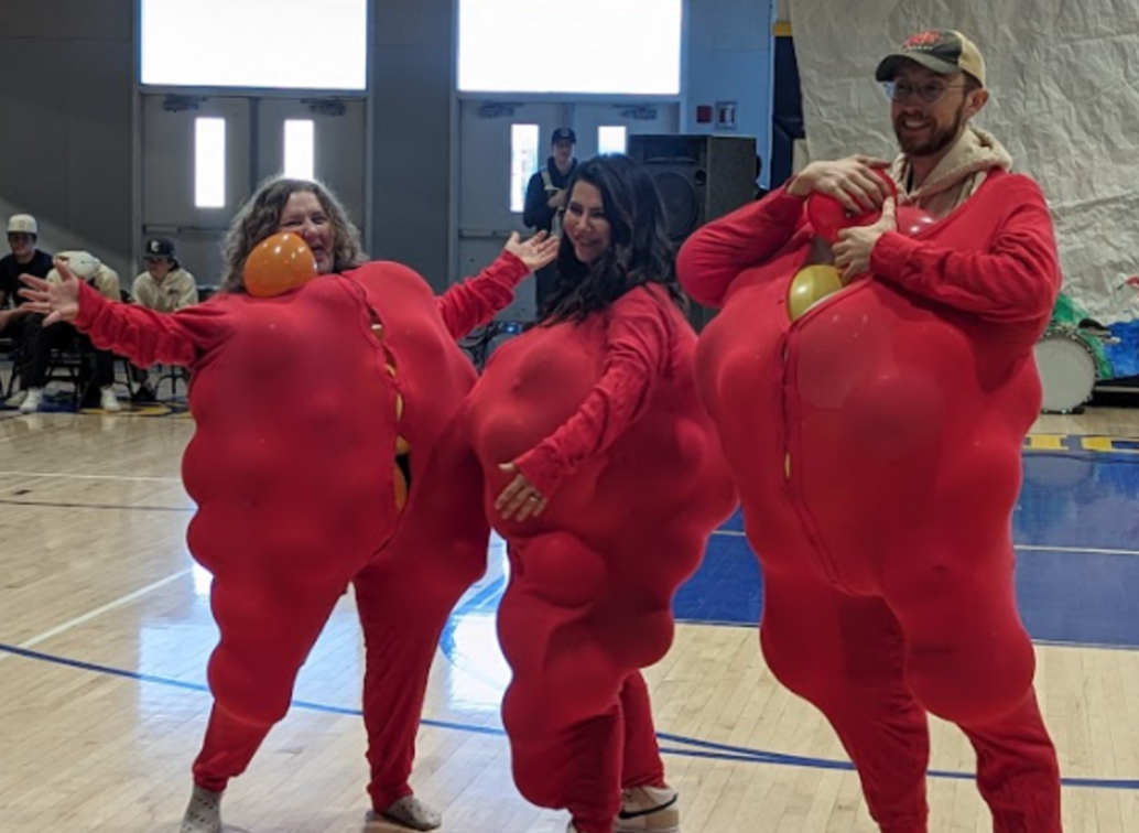 Teachers Getting In On Assembly Fun!