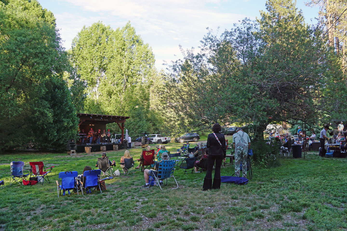Natalie’s Park and the Wrightwood Blues Society Pavilion sit in a picturesque stand of pines and cottonwoods in the village of Wrightwood.