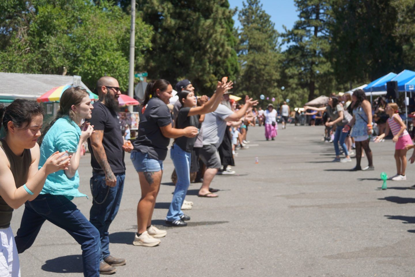 Water Balloon Toss competition underway!