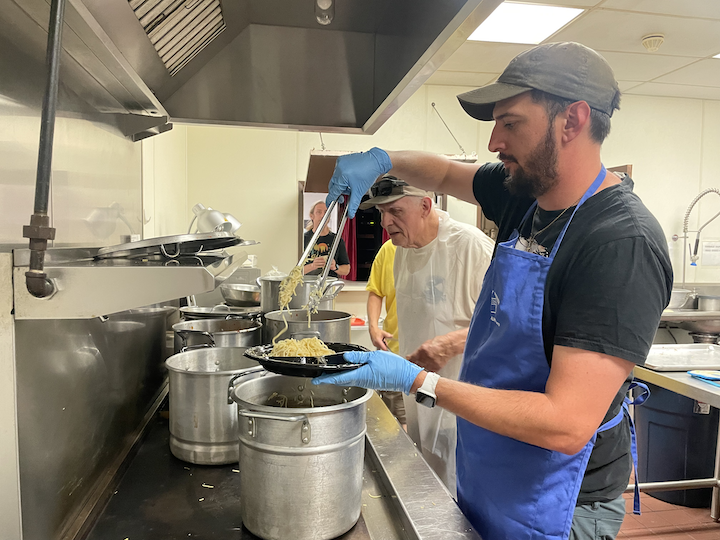 Wrightwood locals serve up spaghetti for the AC100 runners the night before the big race