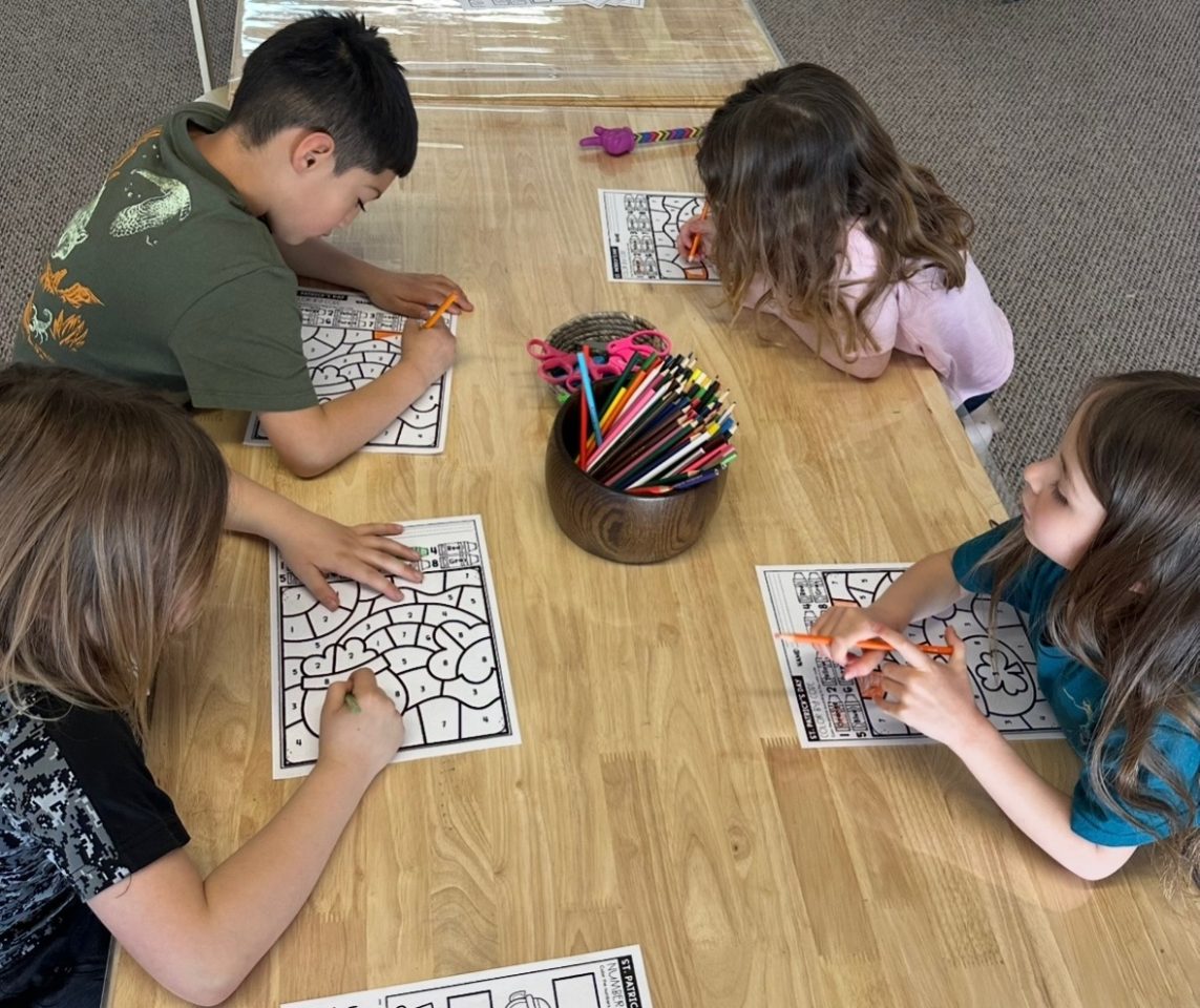 Color by number fun in Early Enrichment.