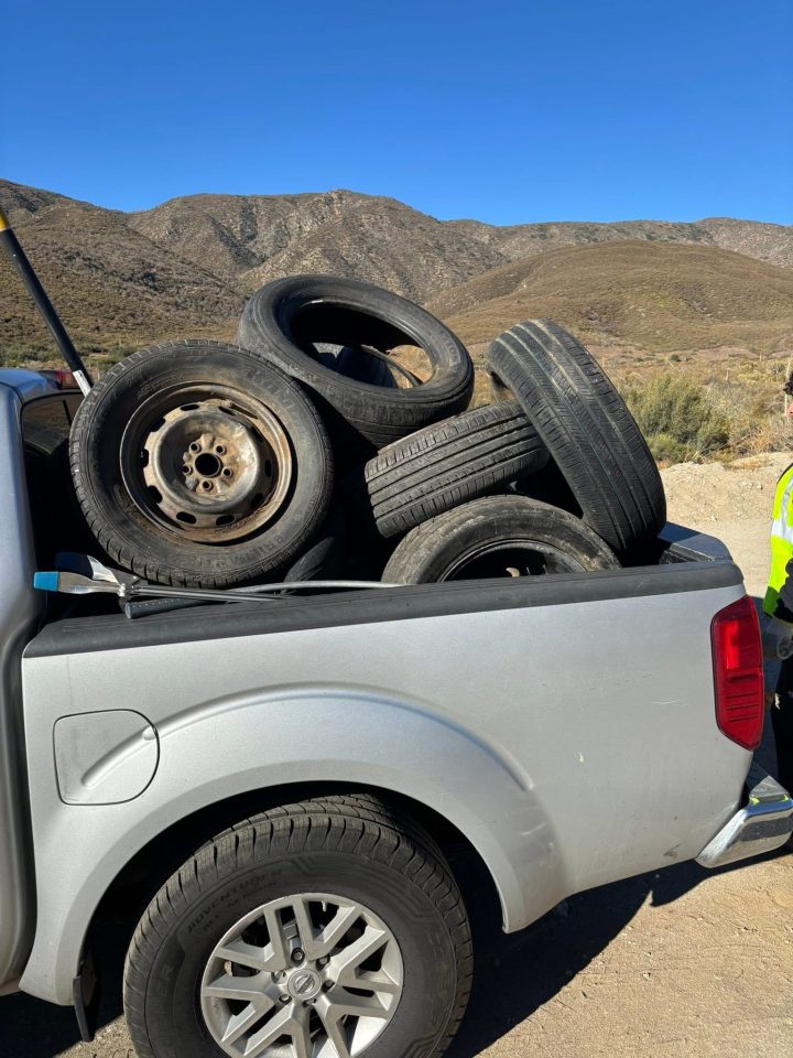 Seventeen tires were picked up during the clean-up day event.