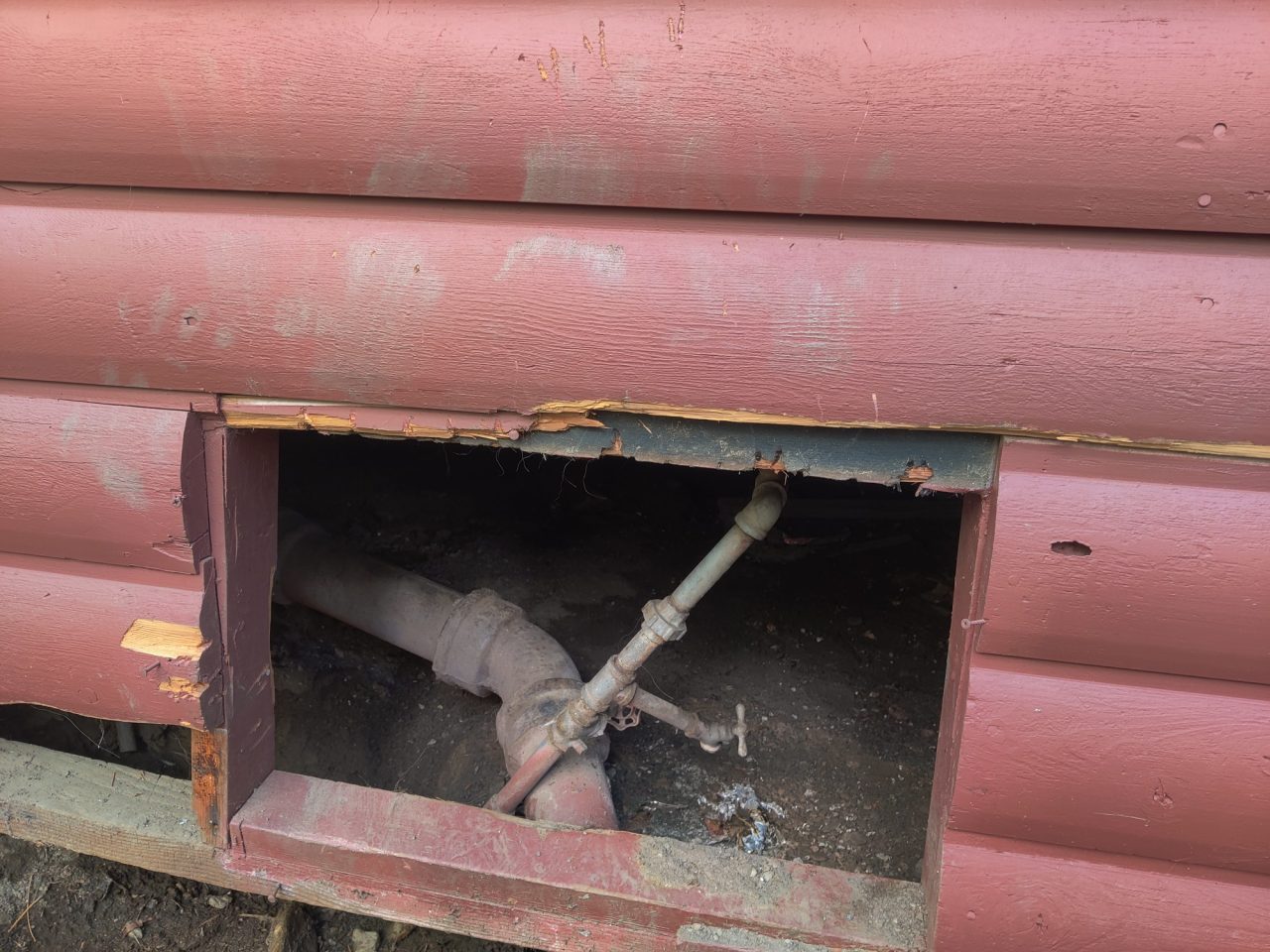 An up-close look at the bear prints and scratches after its second visit to the property.