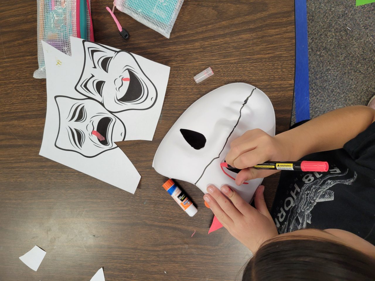 Creating a Mask in Drama Class During Summer Camp!