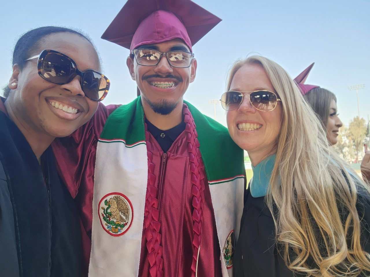Mojave River Academy School Psychologist, Diane Nelson, Celebrating with Graduating Seniors!
