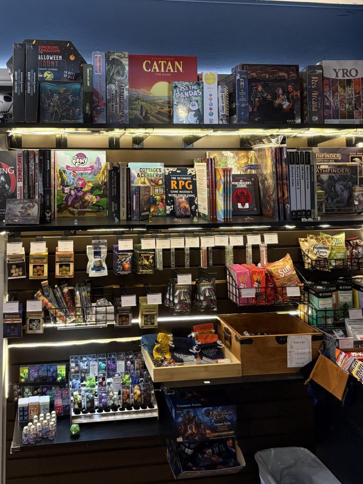 These are some of the items available for purchase, and just for playing inside the Recharge Cafe