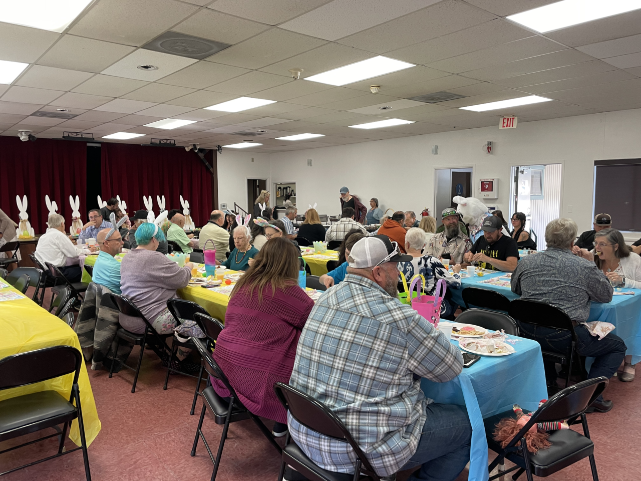 Residents filled the tables at the Easter pancake breakfast.