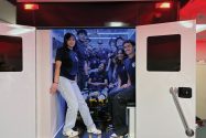 The Serrano High School EMT class enjoys its new ambulance simulator. Photo credit: Eliud Ortega