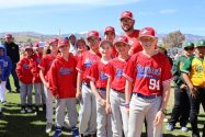 Coach Phil Cecil and the 12u Bombers at last years opening day! Photo credit: Reo Long